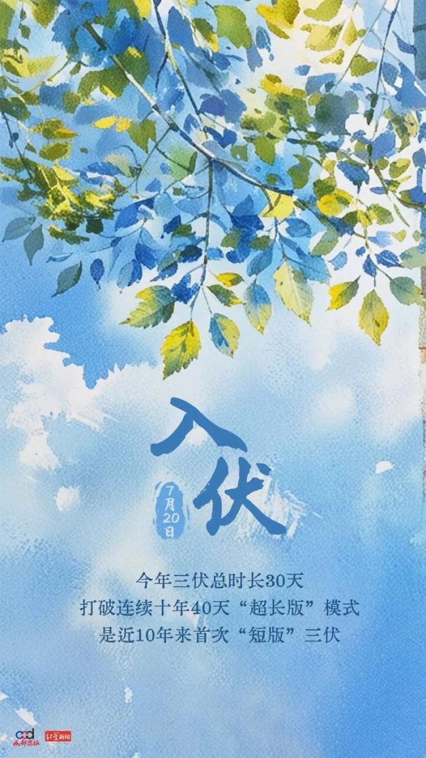 大资本优配 今日入伏！持续30天，2015年以来最短